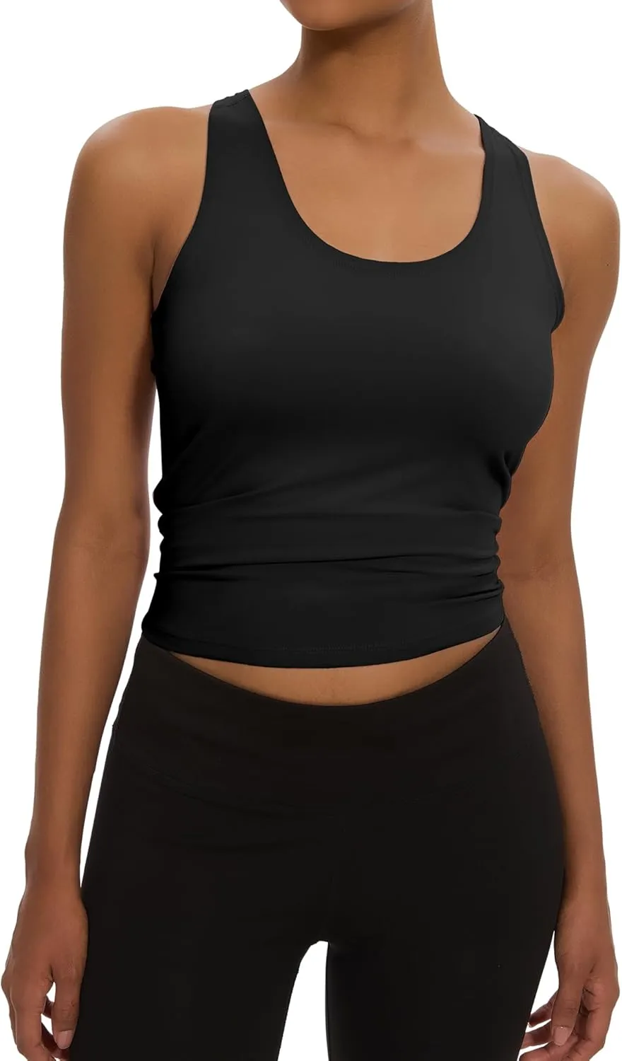 1/6 Pack Women's Workout Racerback Tank Tops Spandex Yoga Athletic Running Gym Sports Crop Tops for Women