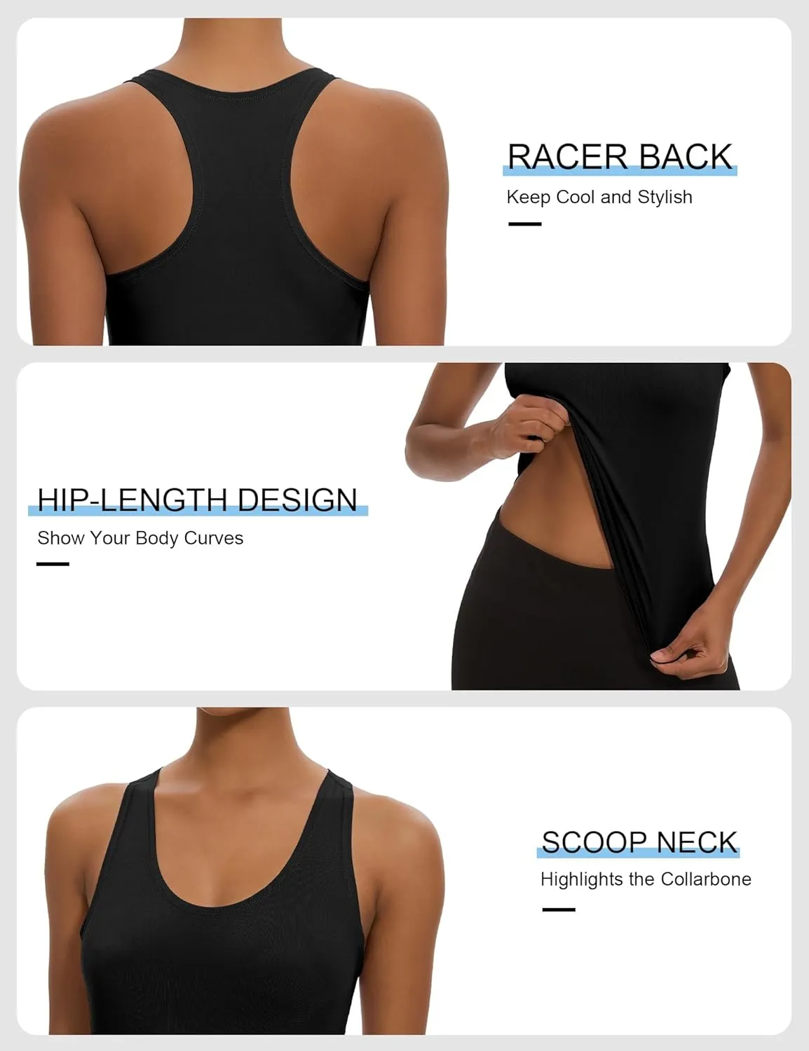1/6 Pack Women's Workout Racerback Tank Tops Spandex Yoga Athletic Running Gym Sports Crop Tops for Women