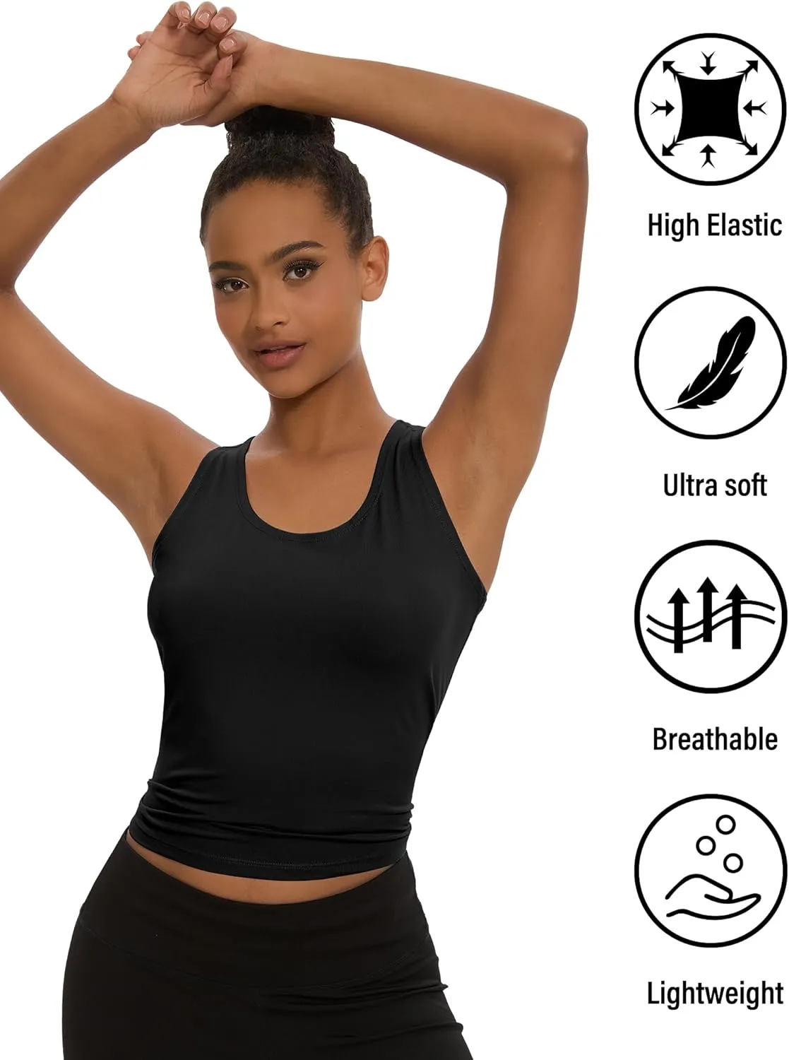 1/6 Pack Women's Workout Racerback Tank Tops Spandex Yoga Athletic Running Gym Sports Crop Tops for Women