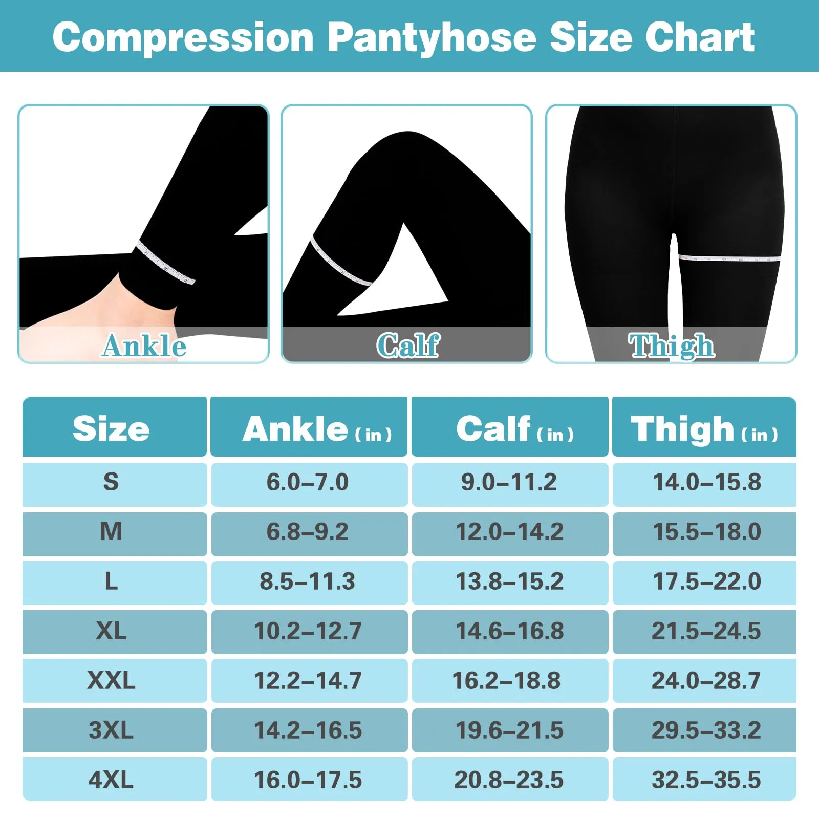 20-30 mmHg Compression Pantyhose for Women, Footless Medical Compression Stockings, Waist High Opaque Compression Tights for Edema, Varicose Veins, Swelling, Pregnant, Teacher, Doctor Black1 M