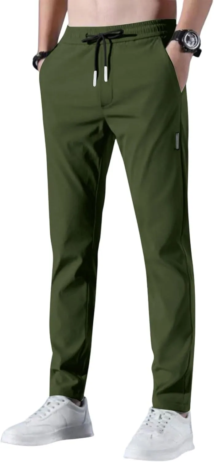 2025 Men's Summer Breathable Elastic Waist Straight Casual Pants