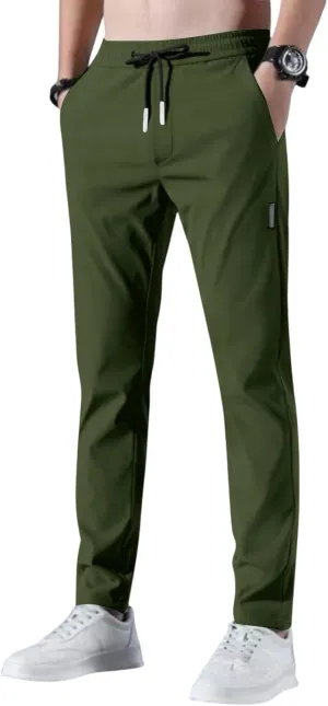 2025 Men's Summer Breathable Elastic Waist Straight Casual Pants
