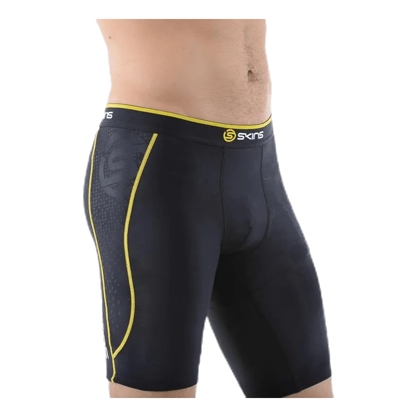 A200 Mens Compression Shorts Black/Yellow
