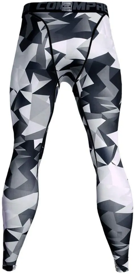 aihihe Mens Sport Leggings Men's Compression 3/4 Capri Shorts Sports Tights Gym Leggings Men Athletic Compression Pants Men