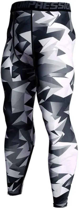 aihihe Mens Sport Leggings Men's Compression 3/4 Capri Shorts Sports Tights Gym Leggings Men Athletic Compression Pants Men