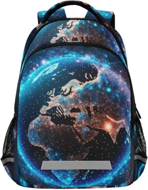 AIXIWAWA Earth Network Backpack for Travel Hiking, Unisex Laptop Backpack Daypacks with Padded Straps and Back 11.64.916.7 IN