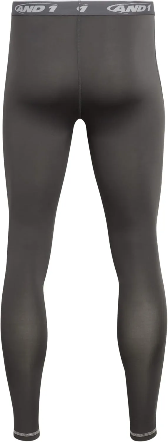 AND1 Men's Compression Pants - Athletic Performance Leggings Compression Tights - Full Length & Crop Base Layer Pants (S-XL)