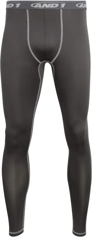 AND1 Men's Compression Pants - Athletic Performance Leggings Compression Tights - Full Length & Crop Base Layer Pants (S-XL)