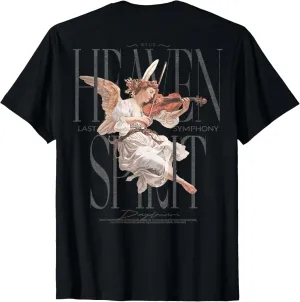Angel Y2K Back Print Urban Streetwear T-Shirt - Black, Small, Unisex-Adults/Kids