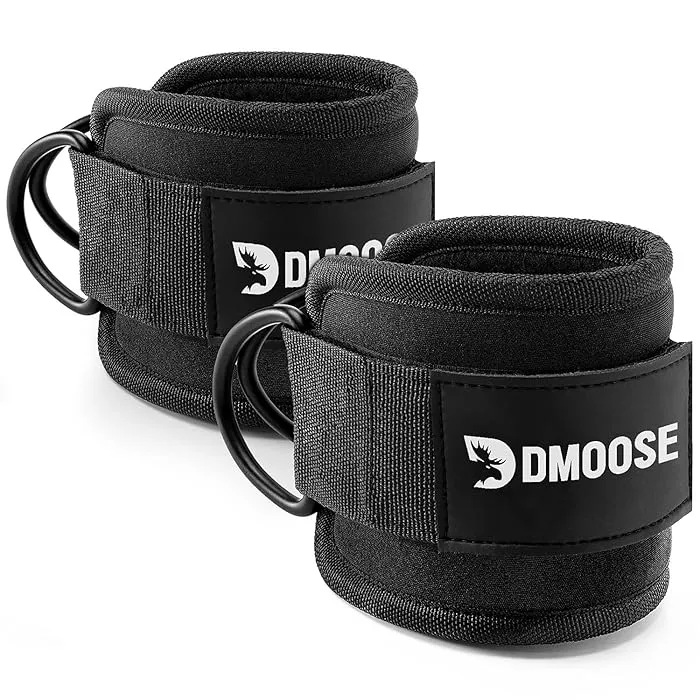 Ankle Straps with Adjustable Neoprene Support for Cable Machine Attachments