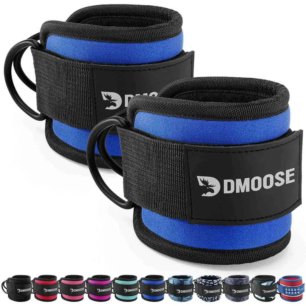 Ankle Straps with Adjustable Neoprene Support for Cable Machine Attachments
