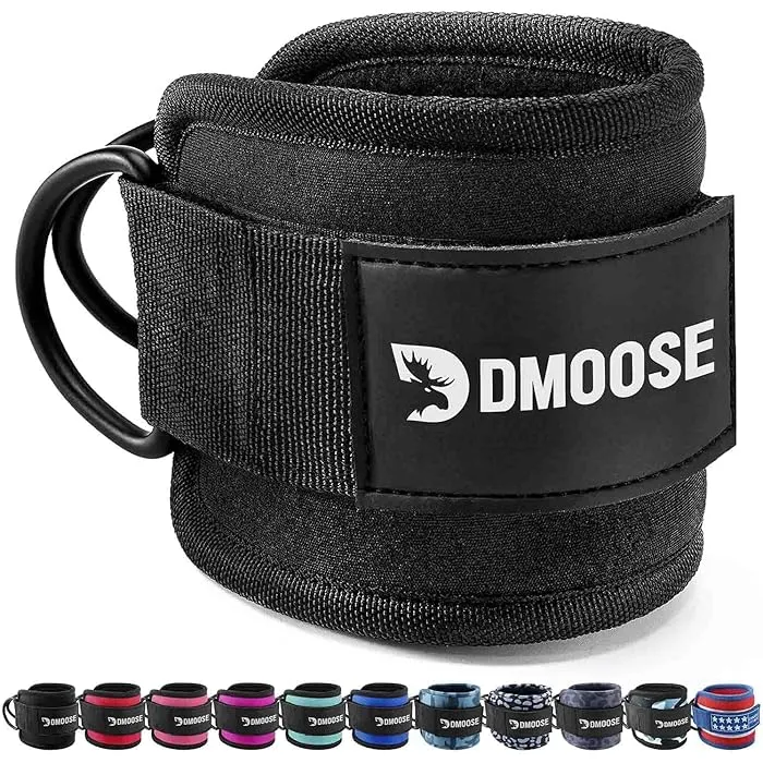 Ankle Straps with Adjustable Neoprene Support for Cable Machine Attachments