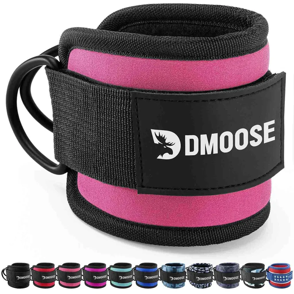 Ankle Straps with Adjustable Neoprene Support for Cable Machine Attachments
