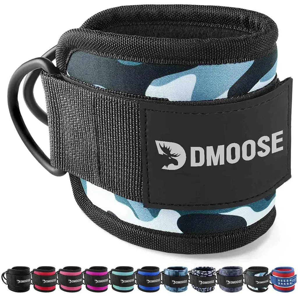 Ankle Straps with Adjustable Neoprene Support for Cable Machine Attachments