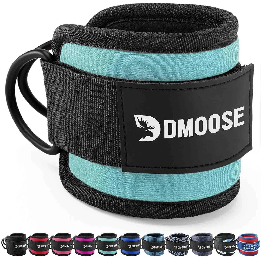 Ankle Straps with Adjustable Neoprene Support for Cable Machine Attachments