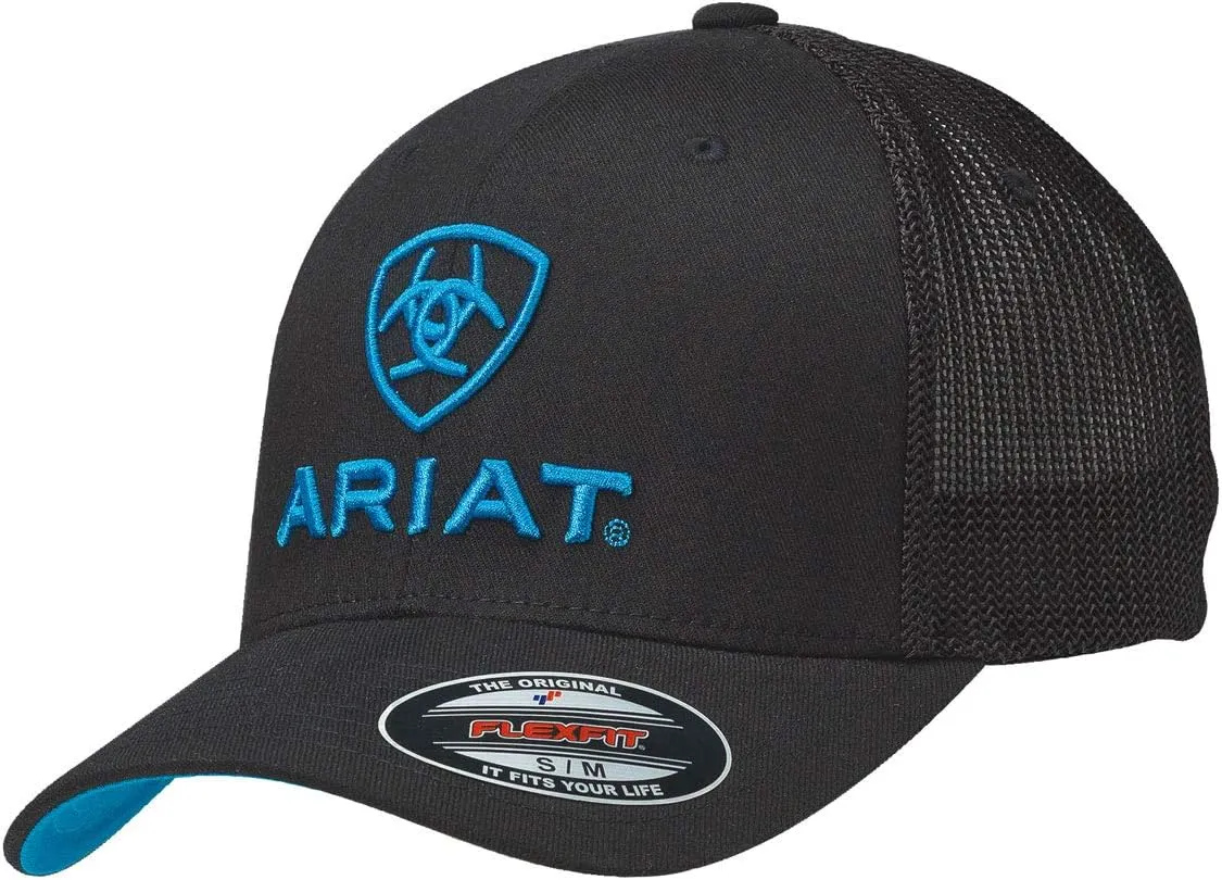 ARIAT Men's Black Blue Half Mesh Hat