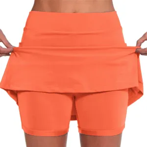 Athletic Skirt with Built in Shorts for Women Casual Lightweight Shorts Elastic High Waisted Workout Yoga Short