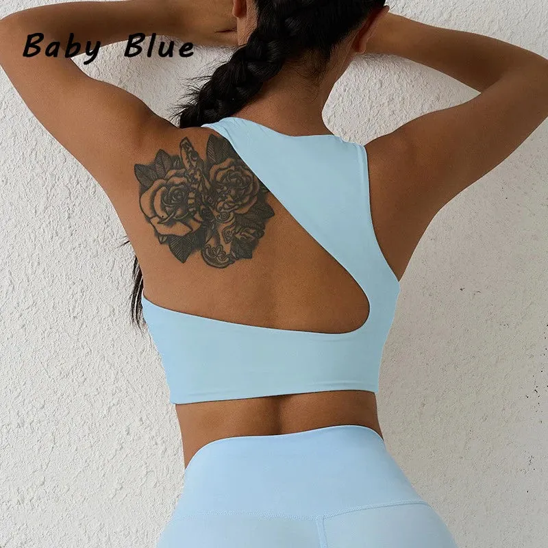 Backless Sports Bra – Shockproof, Quick-Dry Fitness & Yoga Crop Top