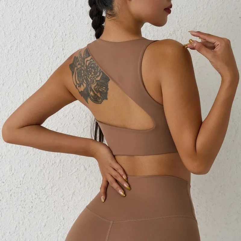 Backless Sports Bra – Shockproof, Quick-Dry Fitness & Yoga Crop Top