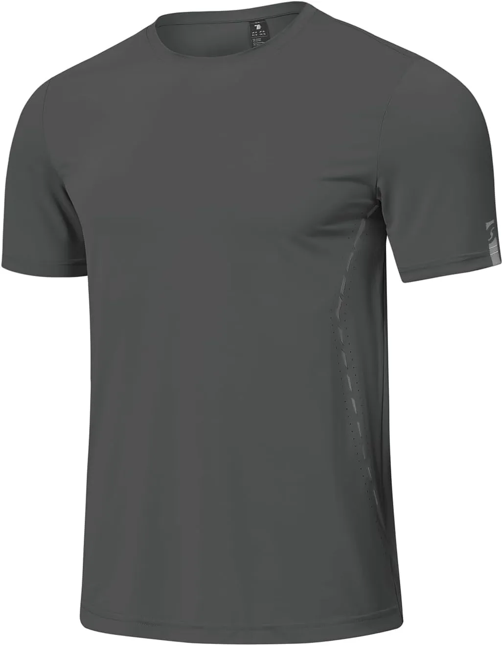 BGOWATU Men's Workout Shirts Quick Dry Short Sleeve Athletic T-Shirts with Reflective & Ventilation Holes for Running Gym