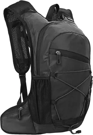 Bike Pannier,YIWENG 8L High Visibility Reflective Cycling Hydration Backpack Outdoor Sports Running Hiking Backpack Travel Daypack Shoulder Bag, Black