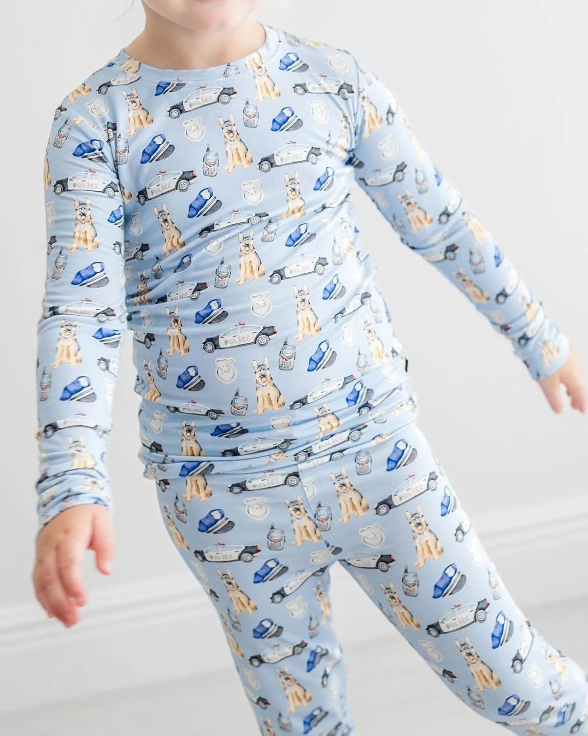 Blue Bamboo Pajama 2-Piece Lounge Set, Sustainable Pajamas, Long Sleeve, Washable, Cute Pajama Jumper