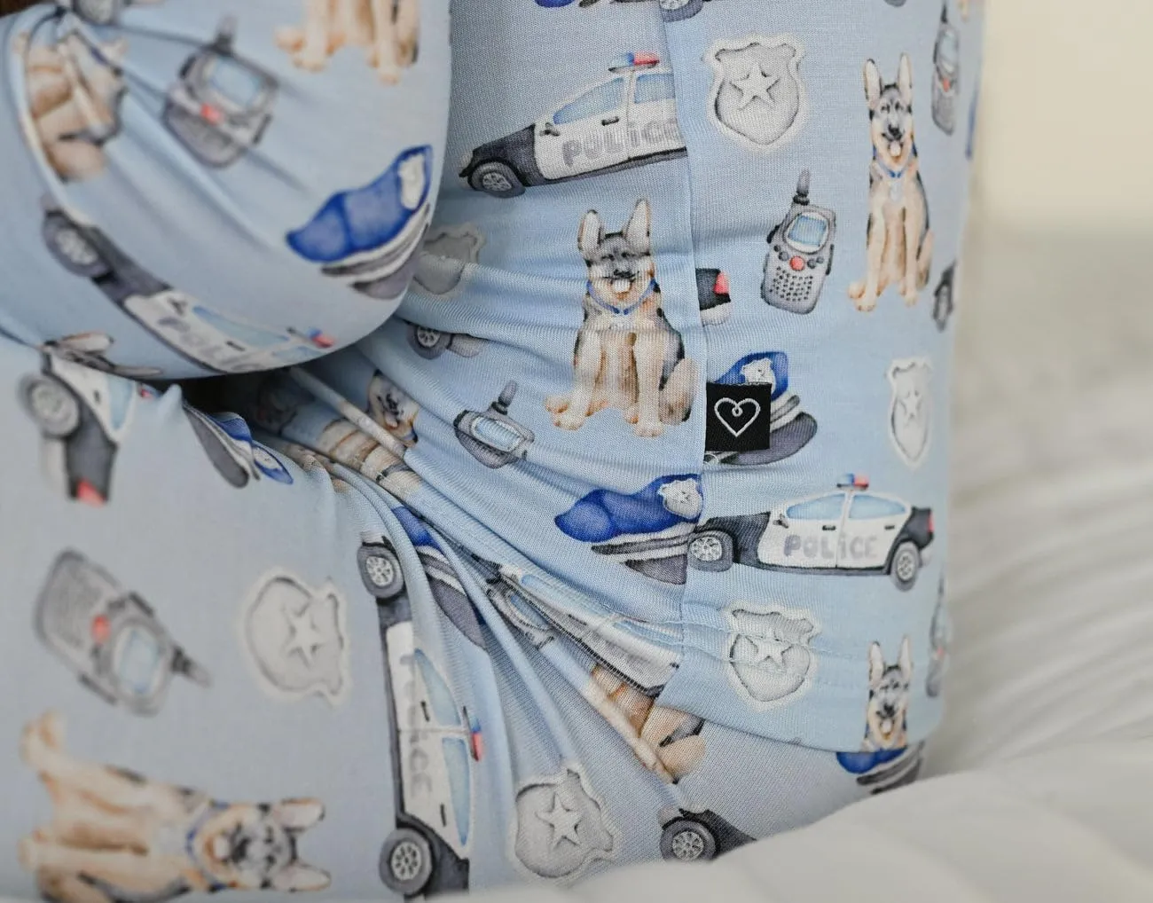 Blue Bamboo Pajama 2-Piece Lounge Set, Sustainable Pajamas, Long Sleeve, Washable, Cute Pajama Jumper