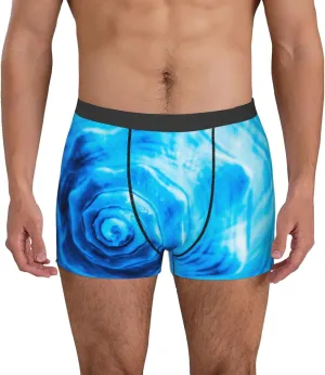 Blue Shell Print Boxer Briefs For Men Breathable Underwear-