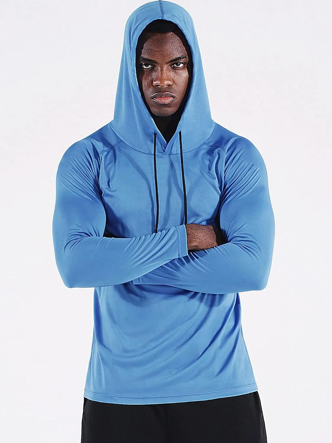 CADMUS Men's Workout Long Sleeve Fishing Shirts UPF 50  Sun Protection Dry Fit Hoodies
