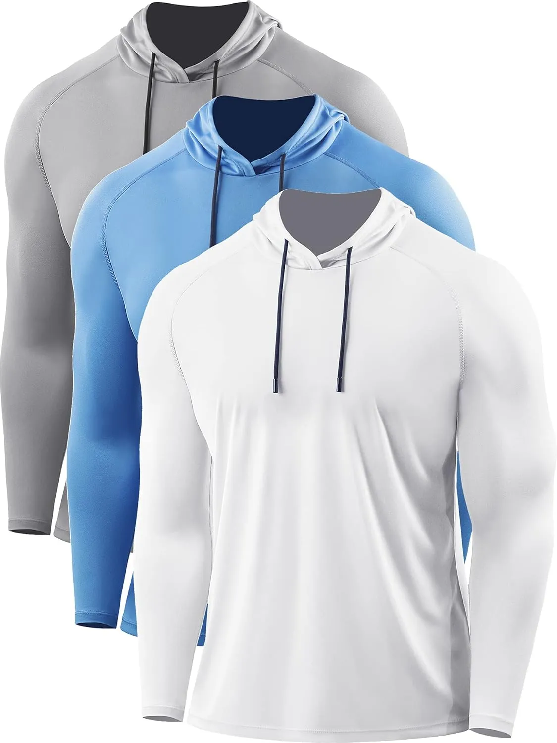 CADMUS Men's Workout Long Sleeve Fishing Shirts UPF 50  Sun Protection Dry Fit Hoodies