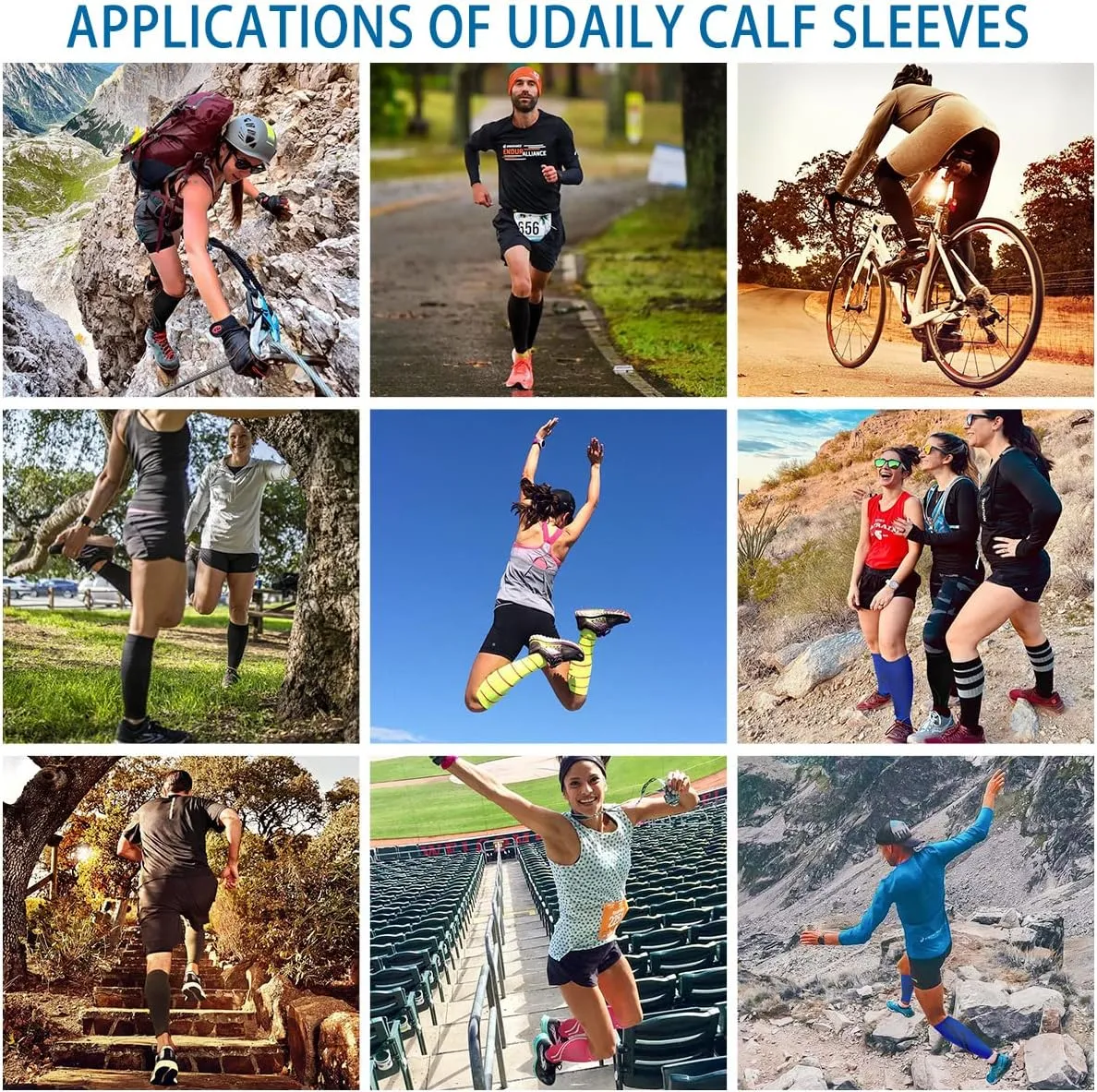 Calf Compression Sleeves for Men & Women (20-30mmhg) - Leg Support Compression Socks for Shin Splint & Calf Pain Relief