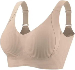 Caralluma Bras, Seamless Push Up Bras for Women Wireless Gather Bra Anti Sagging Breasts Bra with Lift and Support