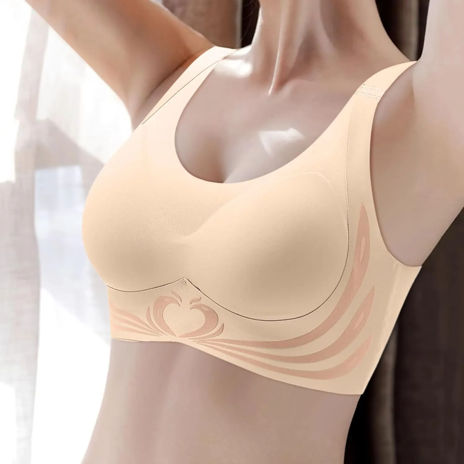 Caralush Lushfitting Powerful Push-Up Seamless Bra,Anti-Sagging Super Gather Bra Wireless Pushup Bra,Camixs Bra