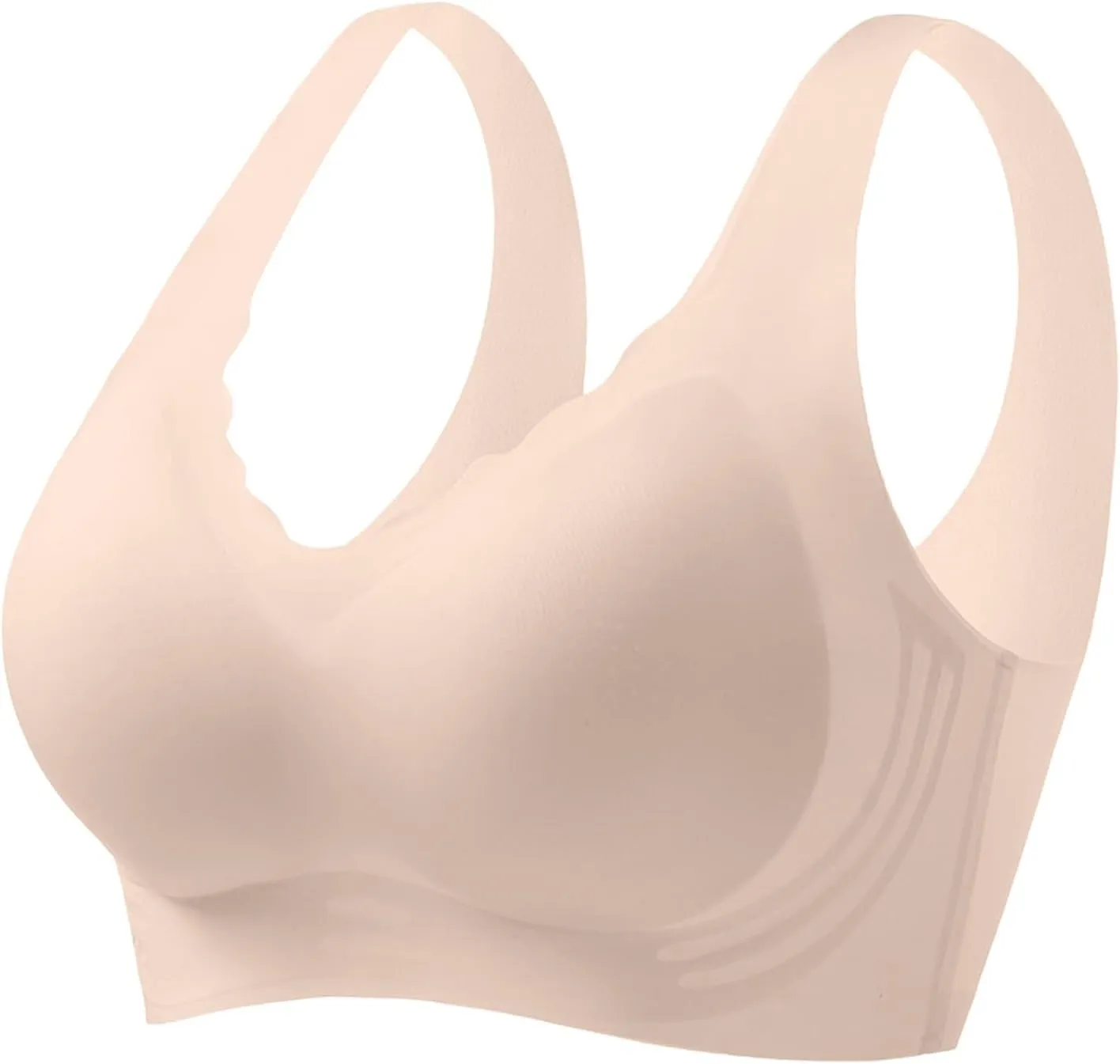 Caralush Pushup Bra, Lifting Bras for Sagging Breasts Super Gather Bra Wireless Push-Up Bra for Women Everyday Women's Wireless Bra with Seamless Smooth Comfort Wirefree T Shirt Bra 3X-Large