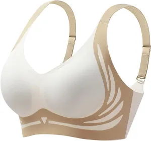 Caralush Pushup Bra, Lifting Bras for Sagging Breasts Super Gather Bra Wireless Push-Up Bra for Women Everyday Women's Wireless Bra with Seamless Smooth Comfort Wirefree T Shirt Bra X-Large