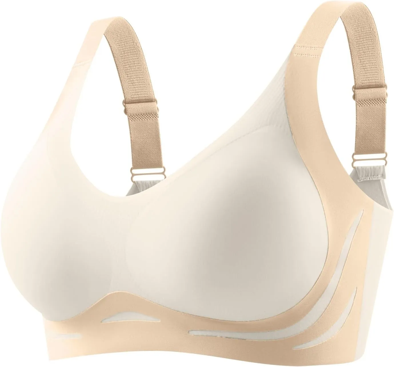 Caralush Pushup Bra, Lifting Bras for Sagging Breasts Super Gather Bra Wireless Push-Up Bra for Women Everyday Women's Wireless Bra with Seamless Smooth Comfort Wirefree T Shirt Bra XX-Large