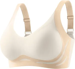 Caralush Pushup Bra, Lifting Bras for Sagging Breasts Super Gather Bra Wireless Push-Up Bra for Women Everyday Women's Wireless Bra with Seamless Smooth Comfort Wirefree T Shirt Bra XX-Large