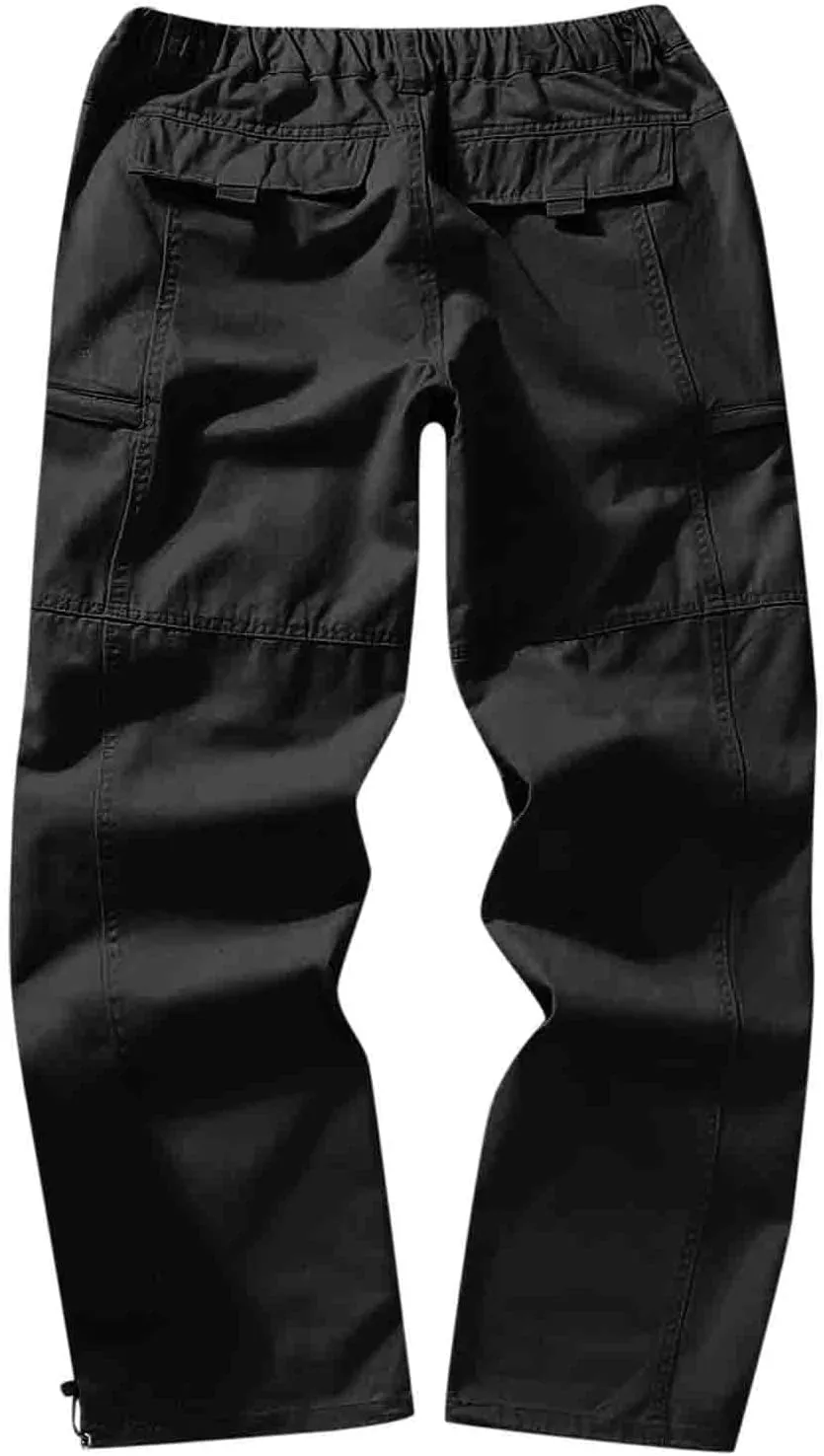 Cargo Pants for Men Relaxed Fit Leg Cargo Pants with Pockets Mens Sweatpants Big and Tall Fleece Lined Cargo Trousers