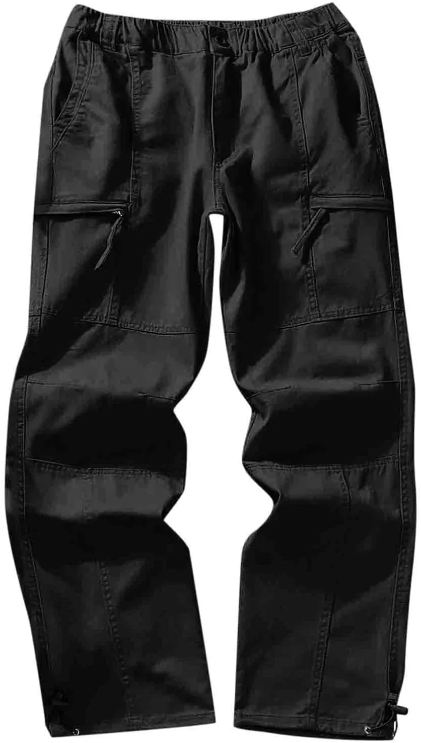 Cargo Pants for Men Relaxed Fit Leg Cargo Pants with Pockets Mens Sweatpants Big and Tall Fleece Lined Cargo Trousers