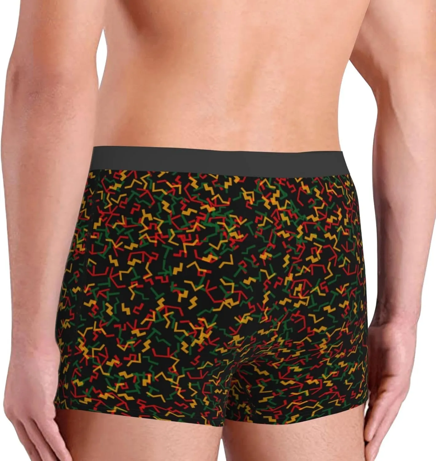 Color Music Print Boxer Briefs For Men Breathable Underwear-