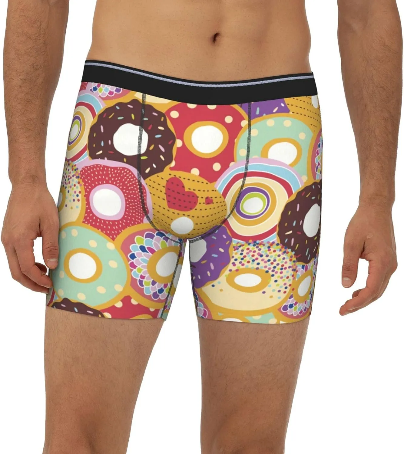 Colorful Donuts Mens Boxer Briefs Underwear Boxer Shorts Quick Dry