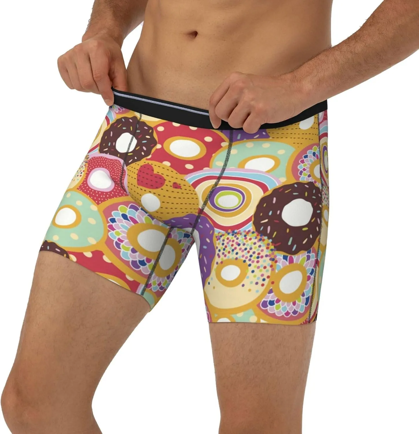 Colorful Donuts Mens Boxer Briefs Underwear Boxer Shorts Quick Dry