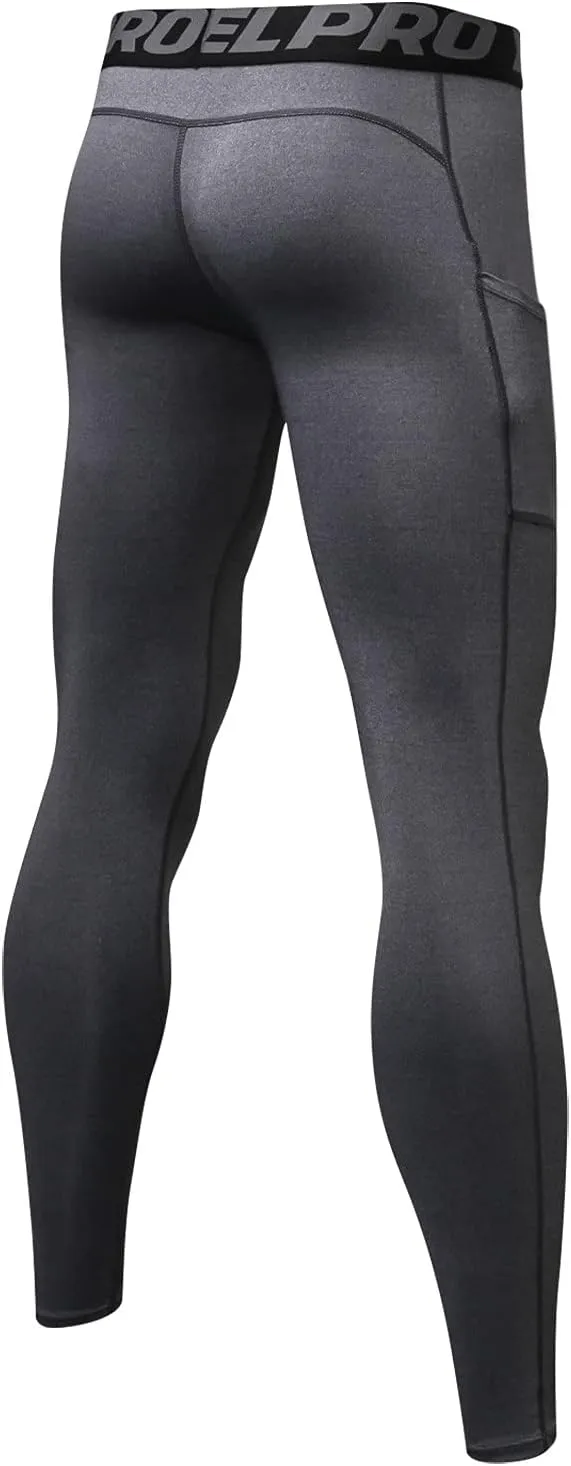 Compression Trousers for Men Base Layer Bottoms Running Slim Leggings Workout Quick Dry Pants Sports Compression Tights