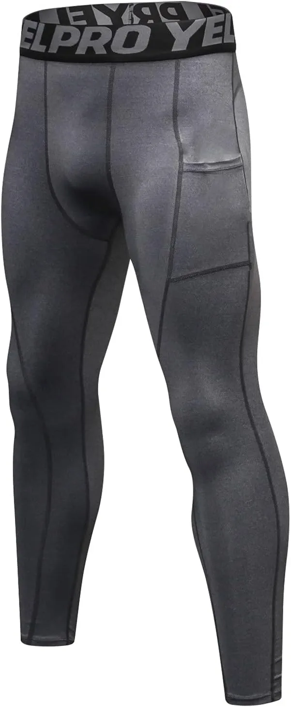 Compression Trousers for Men Base Layer Bottoms Running Slim Leggings Workout Quick Dry Pants Sports Compression Tights