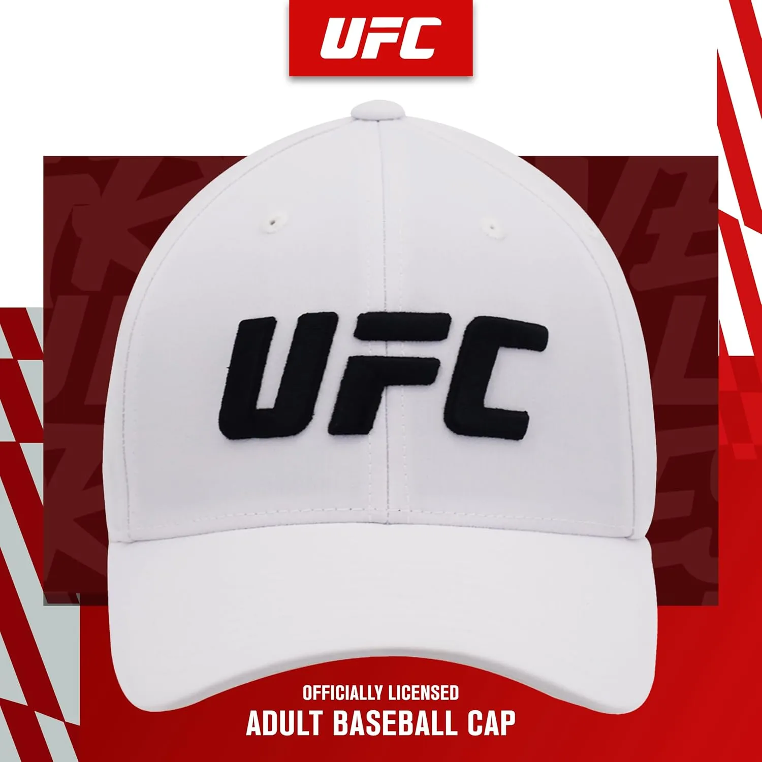 Concept One UFC Baseball Hat, 6 Panel Adult Flex Fit Active Cap with Curved Brim