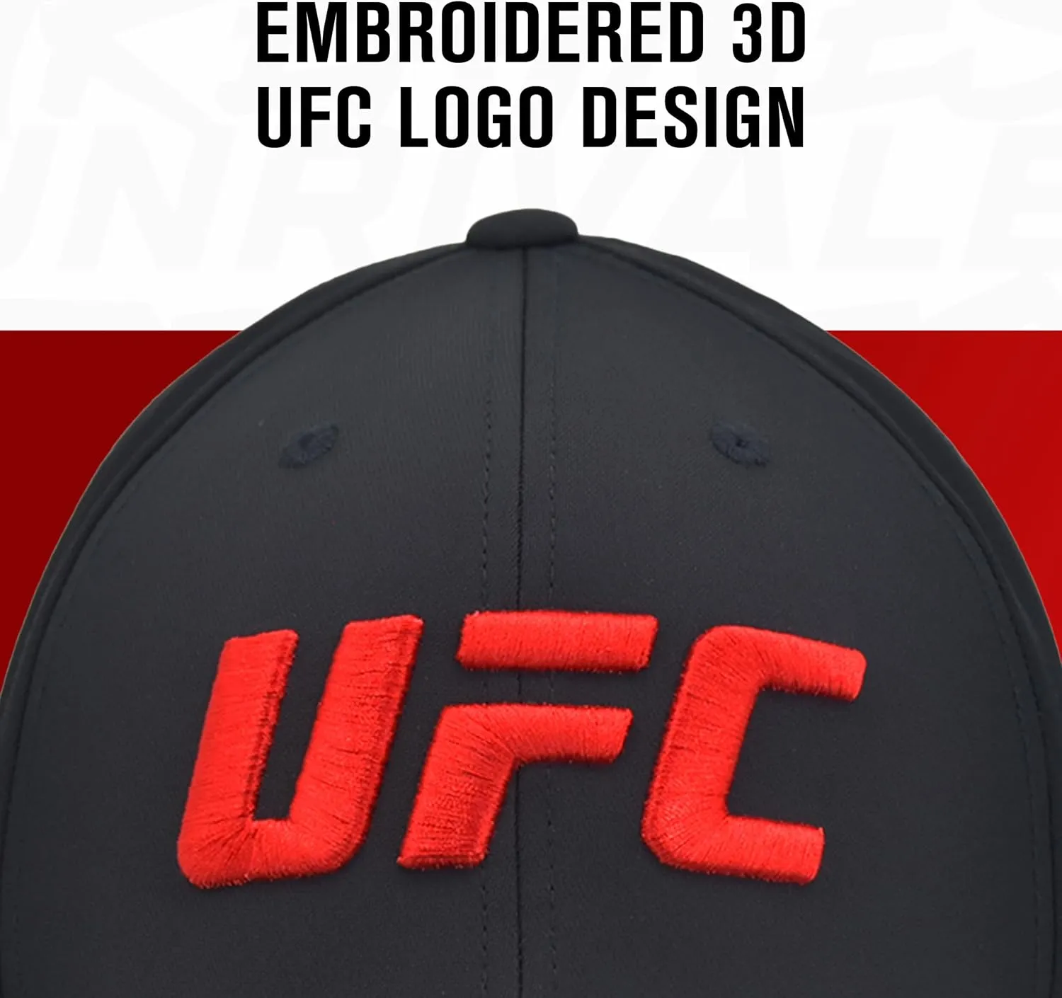 Concept One UFC Baseball Hat, 6 Panel Adult Flex Fit Active Cap with Curved Brim