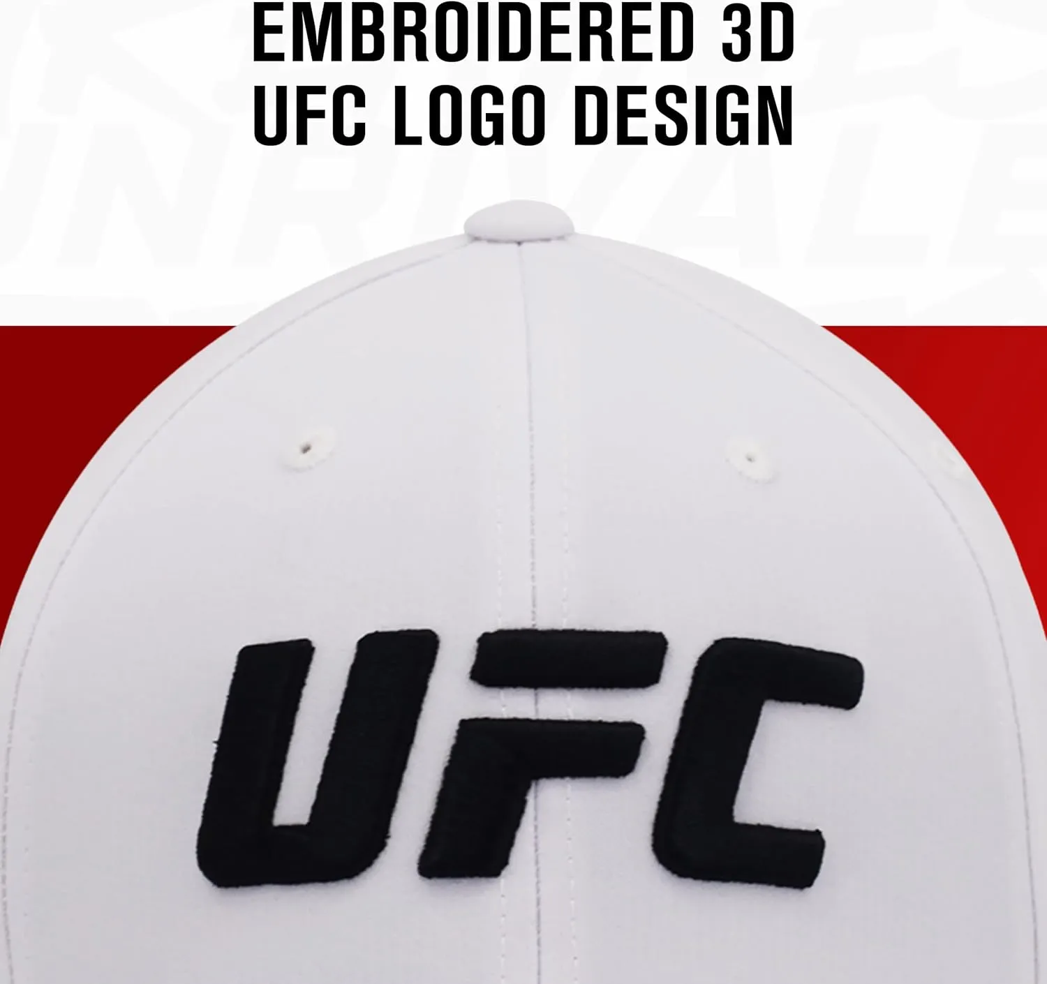 Concept One UFC Baseball Hat, 6 Panel Adult Flex Fit Active Cap with Curved Brim