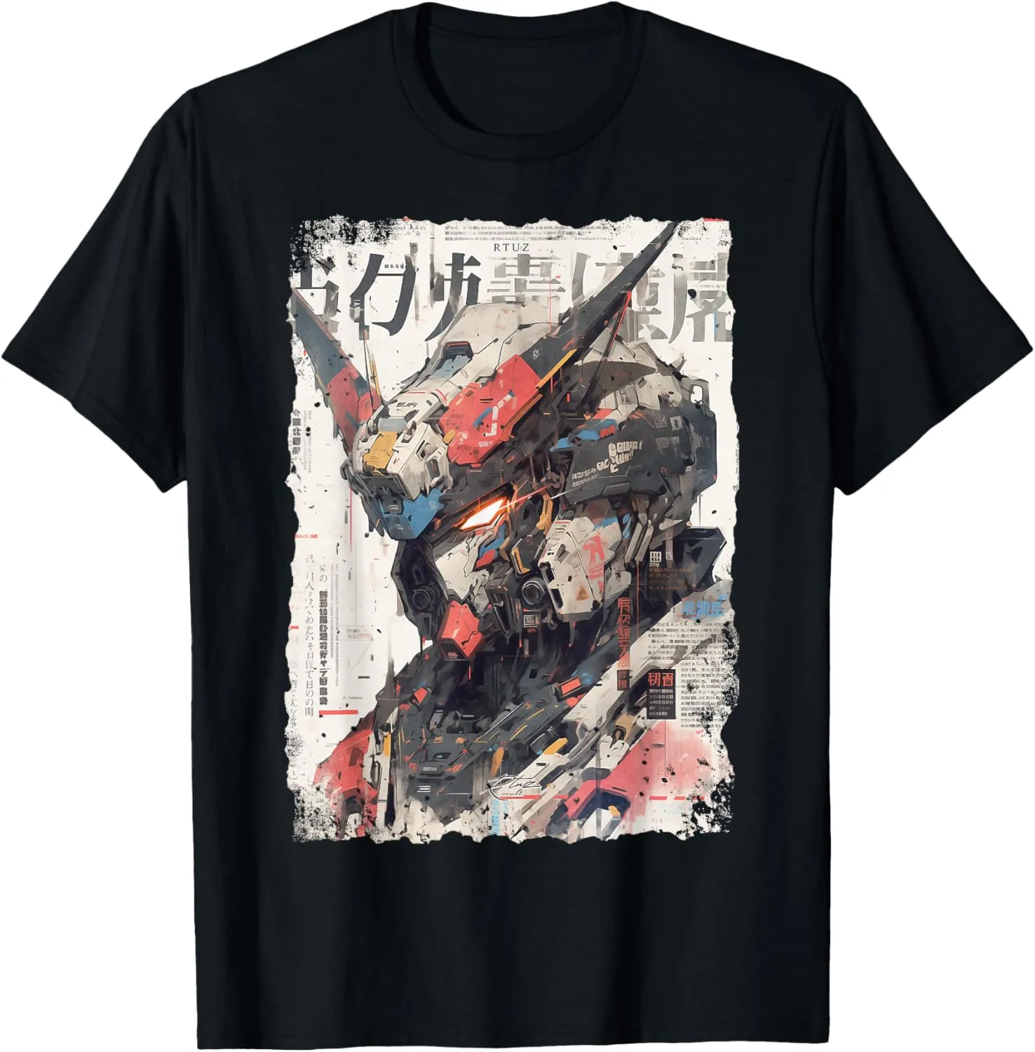 Cyberpunk Japanese cyborg futuristic robot T-Shirt, Small