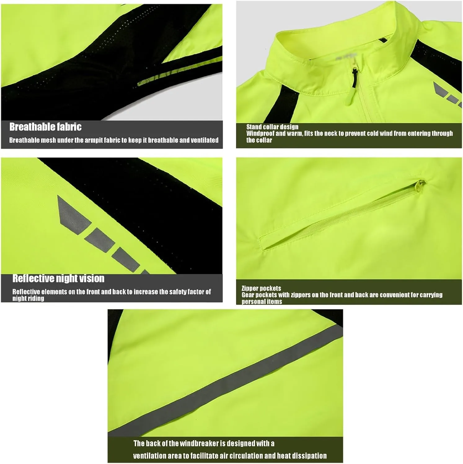 Cycling Gilet Men’s Waterproof,Breathable High Visibility With Bell