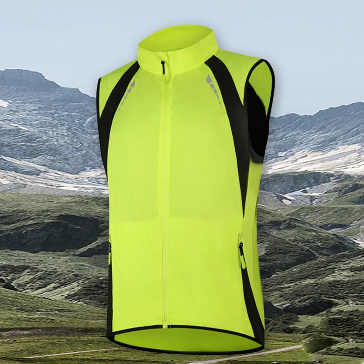 Cycling Gilet Men’s Waterproof,Breathable High Visibility With Bell